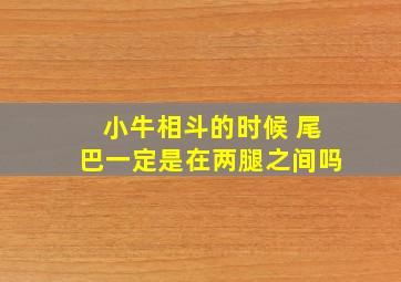 小牛相斗的时候 尾巴一定是在两腿之间吗